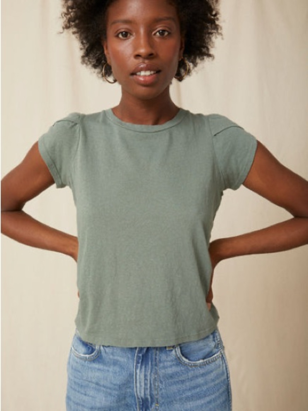 GUC AMO Tulip Tee, Light Army Green, XS